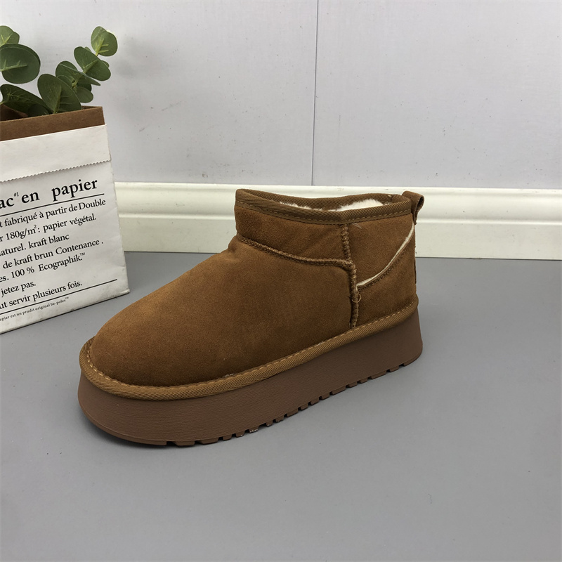 2025冬款女鞋圆头厚底雪地靴