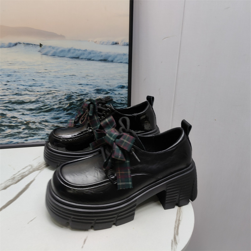 品牌撤柜2026春款英伦风厚底乐福鞋女蝴蝶结圆头增高小皮鞋学院风,女鞋,乐福鞋（豆豆鞋）,淘宝优惠券,粉丝福利购,淘宝优惠卷