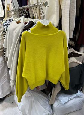 设计感高领纯色长袖针织衫女2025冬新款宽松显瘦百搭洋气上衣YN68