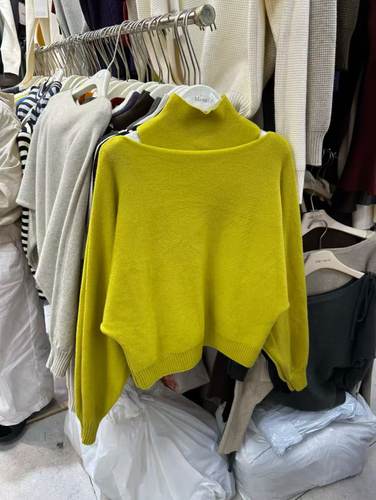 设计感高领纯色长袖针织衫女2025冬新款宽松显瘦百搭洋气上衣YN68