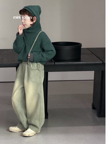 儿童连帽羊毛线衣毛衣男童女童120-160