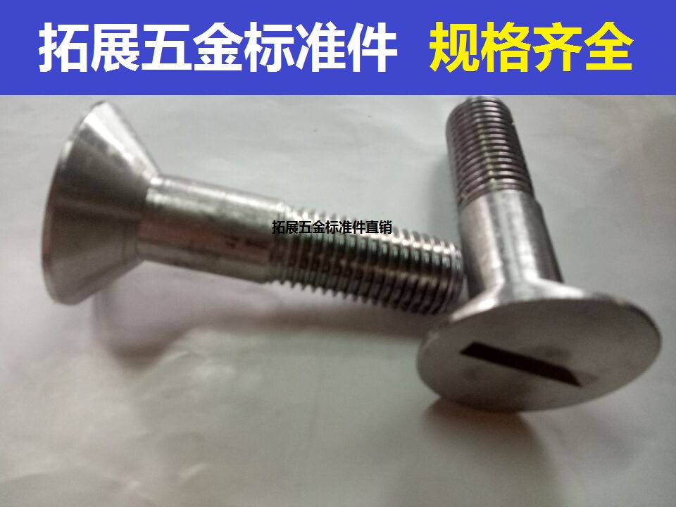 304不锈钢一字糟沉头螺丝GB68一字平头螺钉 非标定做M24×100 120