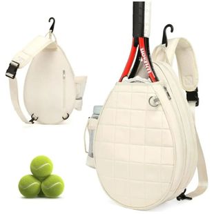 Crossbody Tennis Racket Bag Large Capacity with Water Bottle