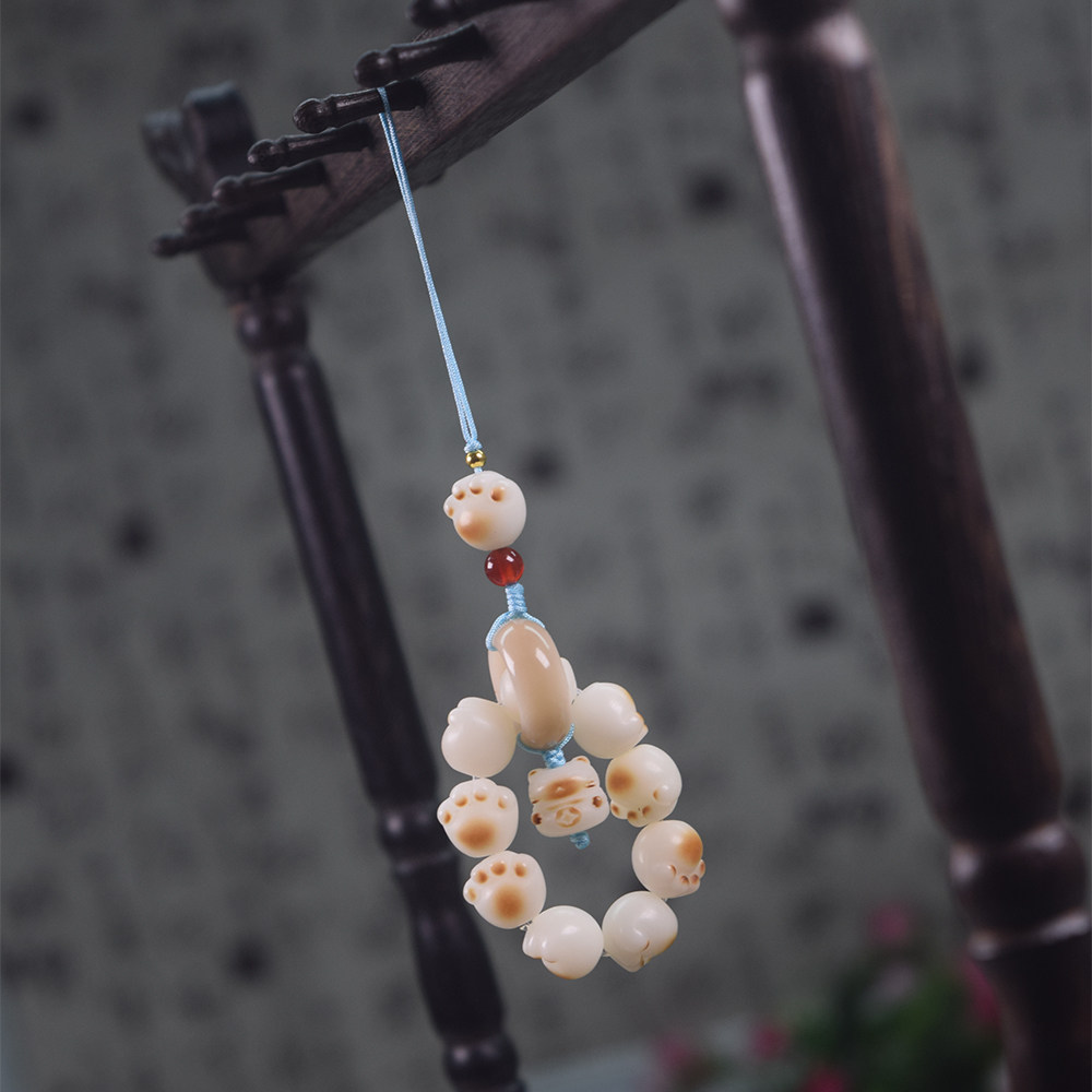 猫爪挂件菩提根9颗加跑环可爱