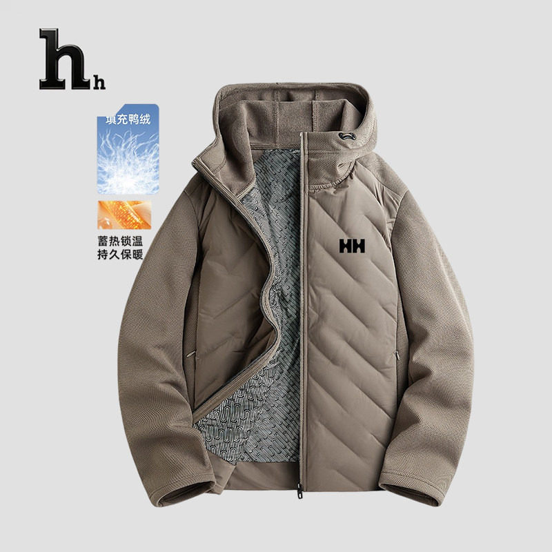 官方正品HH羽绒服男2025新款秋冬连帽oversize加厚超帅气长袖外套