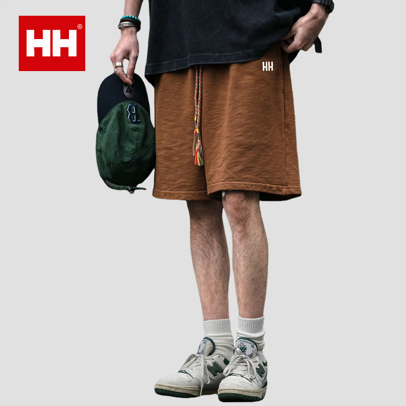 官方正品HH日系复古蜡染水洗竹节棉短裤男女夏季透气运动五分中裤,男装,短裤,淘宝优惠券,粉丝福利购,淘宝优惠卷