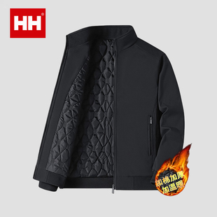 官方正品HH外套男冬季棉衣加大码中老年加绒加厚加棉行政立领夹克