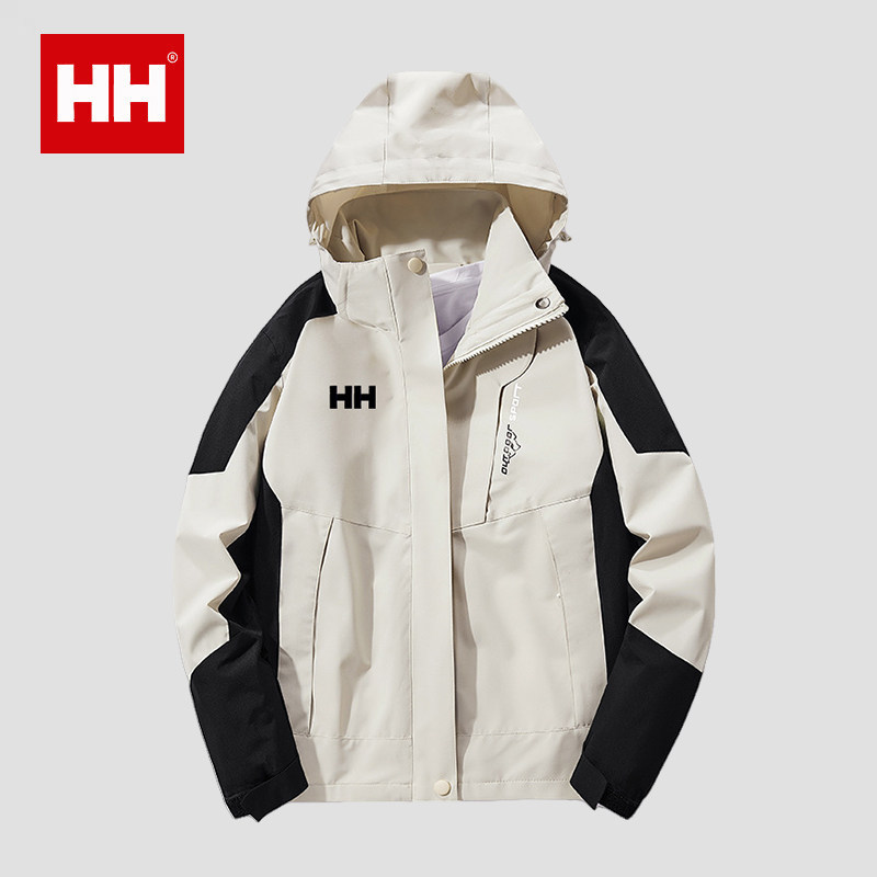 官方正品HH冲锋衣男女户外三合一秋冬季工装外套可拆卸防风登山服