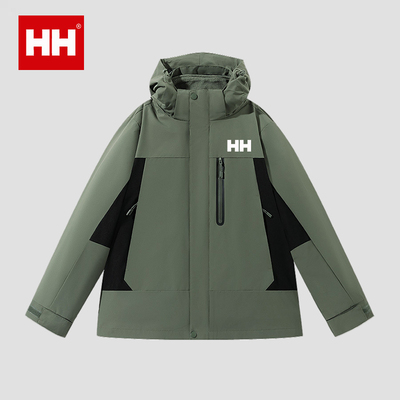 官方正品HH冬季户外三合一冲锋衣男女款防水防风加绒加厚可拆外套