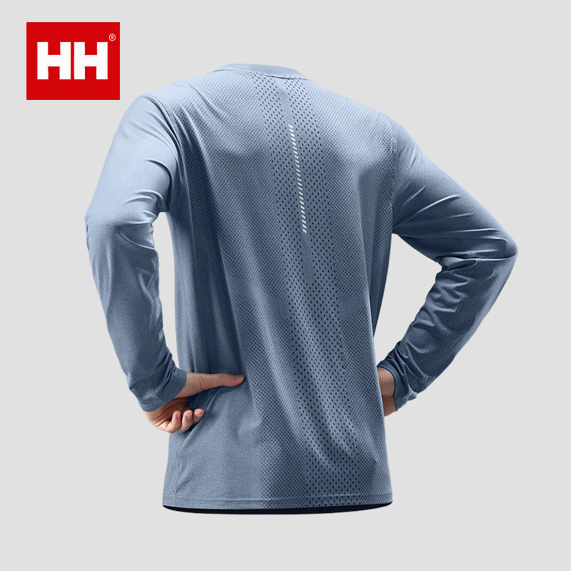正品HH速干衣男春秋季新款运动t恤冰丝防晒长袖薄款跑步上衣