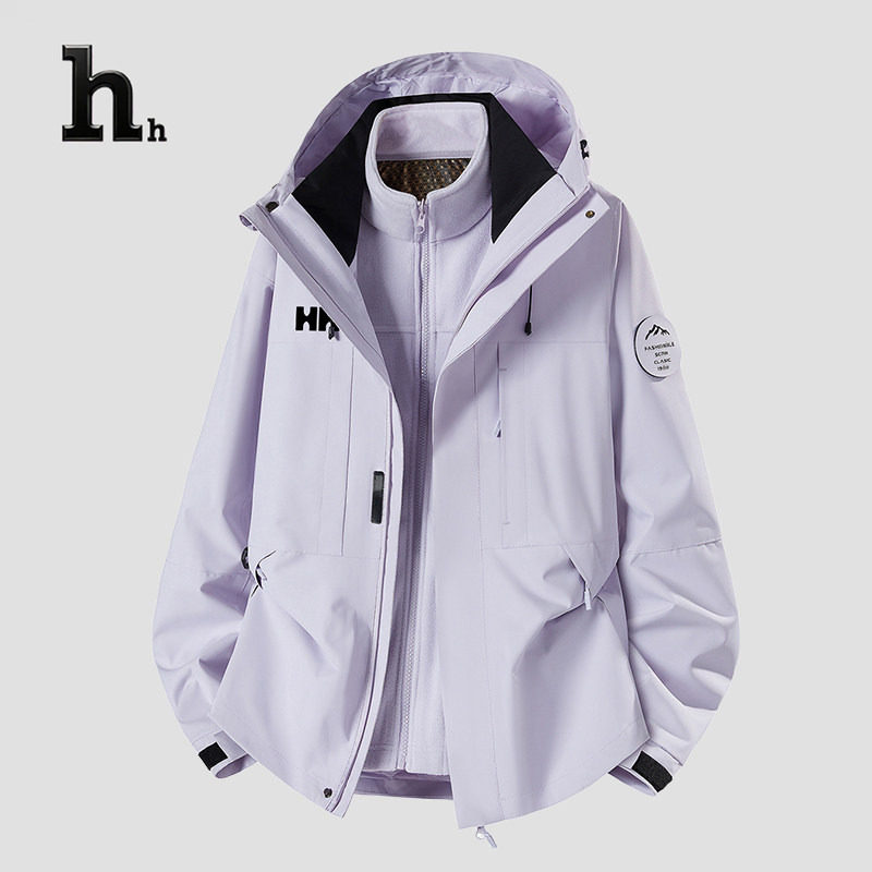 正品HH冲锋衣女款2025三合一可拆卸防风防水加绒加厚登山外套图片