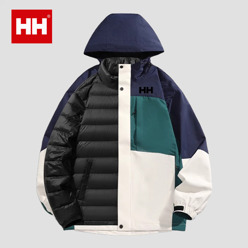 官方正品HH户外冲锋衣男防风防水三合一可拆卸加绒加厚冬季登山服