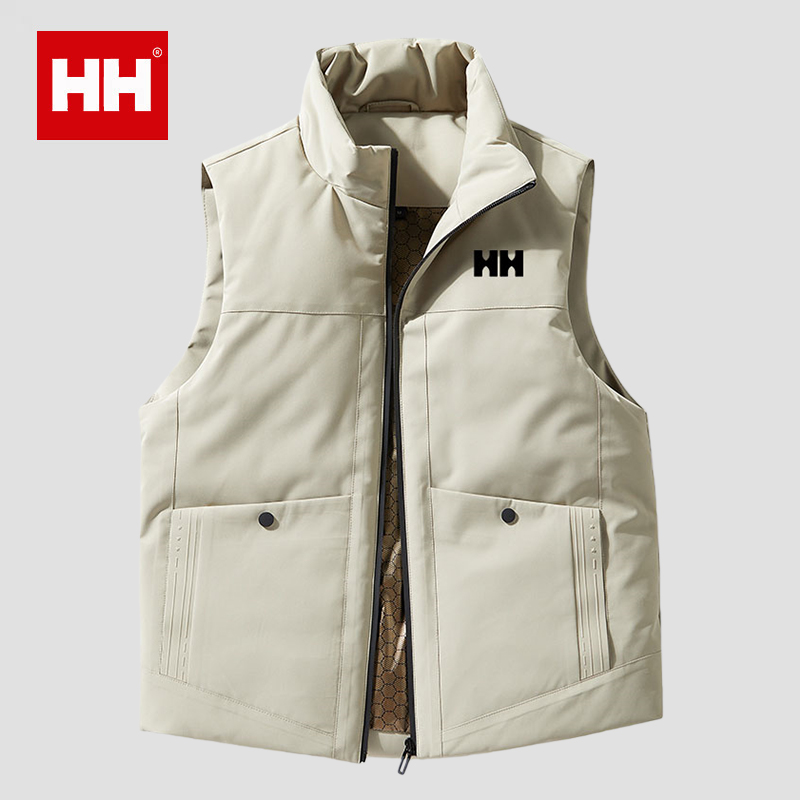 官方正品HH秋冬季羽绒服马甲男2025新款加绒加厚夹克背心马甲外套