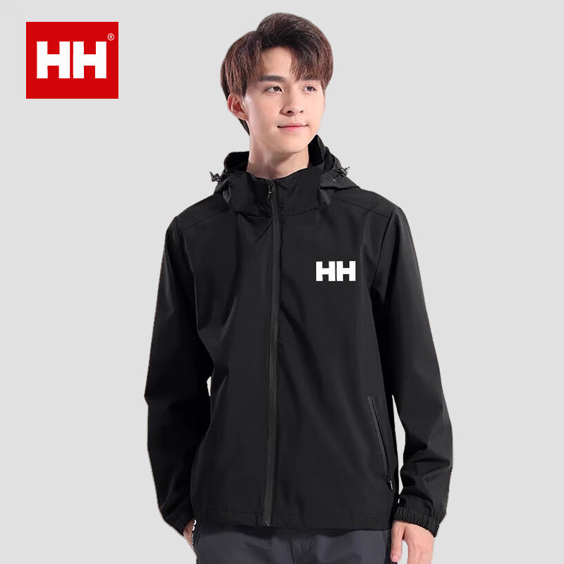 正品HH运动风衣外套男士防风防水冲锋衣秋季防雨连帽夹克卫衣