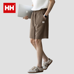 官方正品HH运动健身短裤男士夏季薄款中裤休闲五分裤子沙滩马裤
