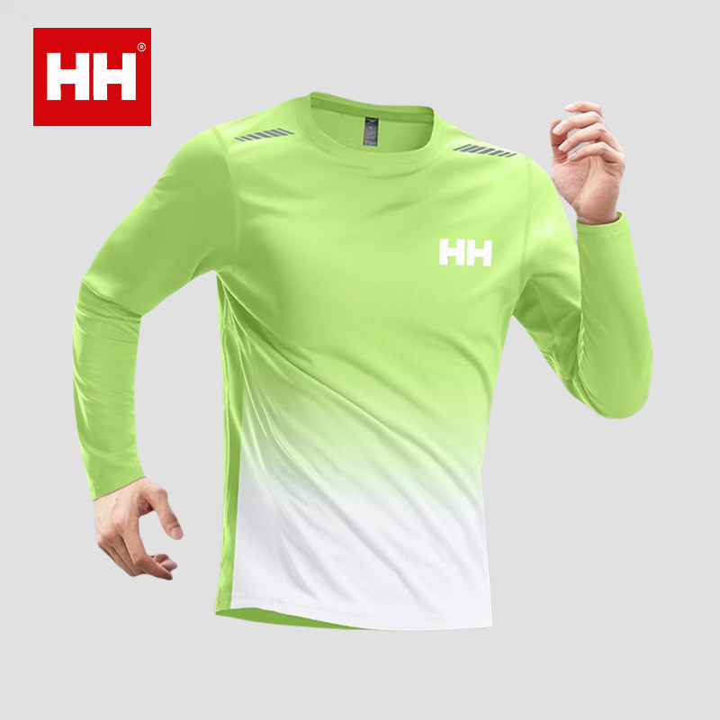 正品HH速干衣长袖男紧身衣跑步训练运动上衣登山健身衣服打底