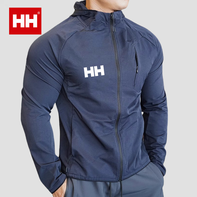 官方正品HH秋冬户外运动健身拉链上衣男训练休闲跑步连帽夹克外套