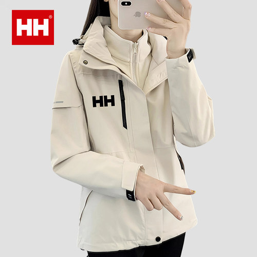 官方正品HH冲锋衣女款秋冬三合一夹克运动徒步户外登山服防水加厚