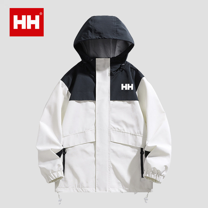 官方正品HH夹克男士春秋新款拼色防风户外冲锋衣加肥加大大码外套