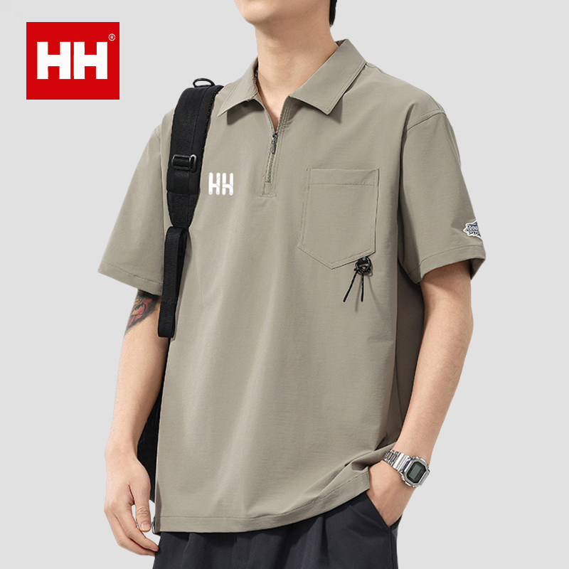 官方正品HH半拉链翻领短袖Polo衫男夏季机能口袋宽松休闲工装体恤,男装,T恤,淘宝优惠券,粉丝福利购,淘宝优惠卷