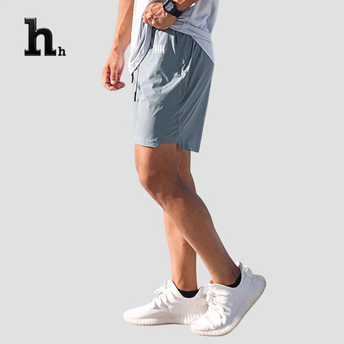 正品HH工装美式复古训练运动短裤薄款字母刺绣直筒四分裤男夏
