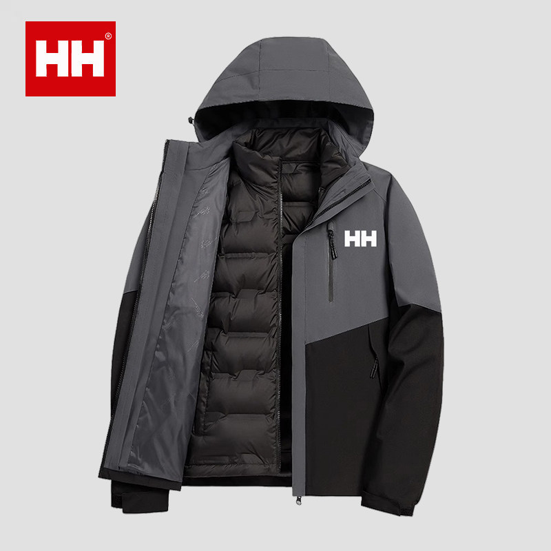 官方正品HH冲锋衣男三合一可拆卸羽绒内胆户外防风防水保暖登山服