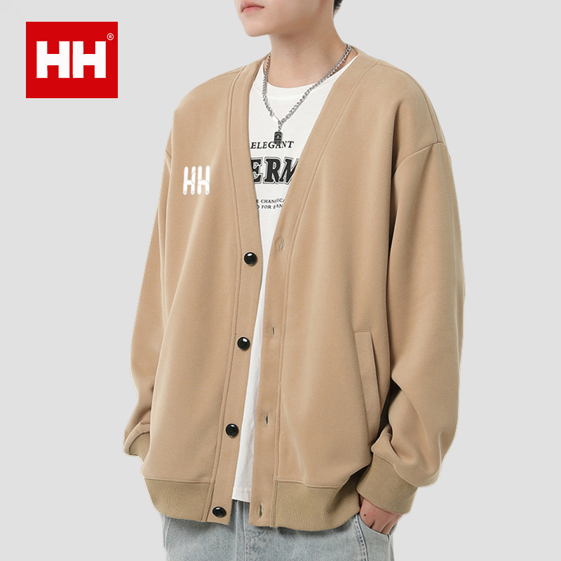 官方正品HH日系复古开衫卫衣男女春秋慵懒风外套宽松休闲针织上衣