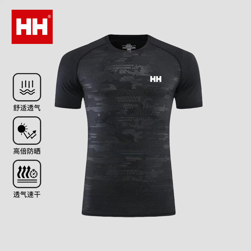 官方正品HH骑行服男速干短袖t恤夏季薄款健身跑步上衣新款紧身衣