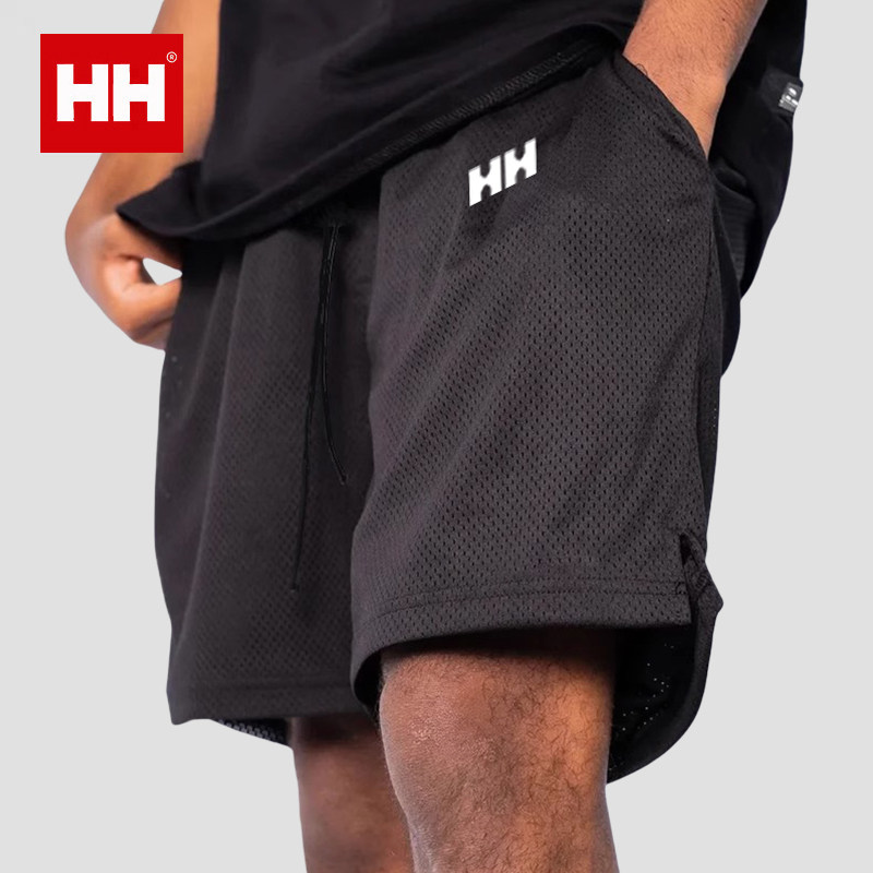 官方正品HH篮球运动训练速干四分裤网眼双层健身透气宽松美式短裤