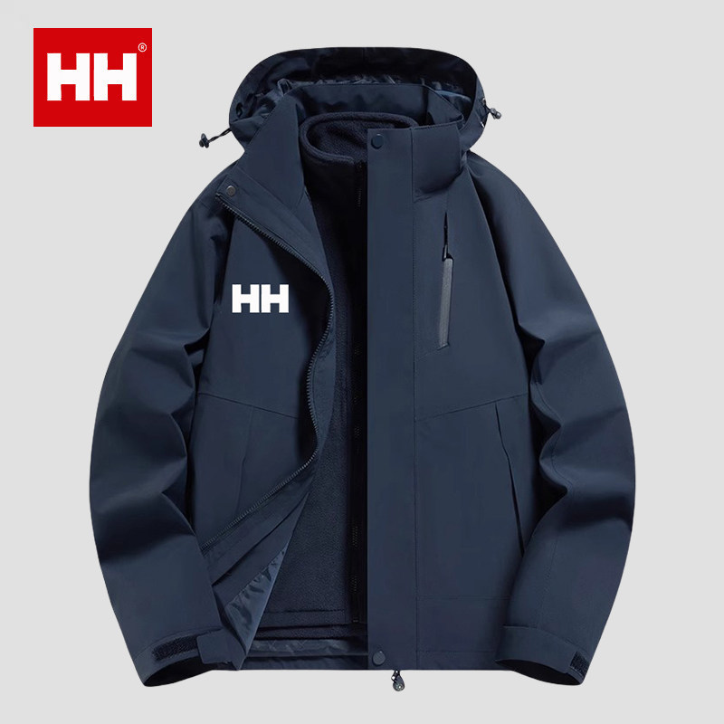正品HH户外冲锋衣男外套秋冬三合一可拆卸防风防水登山滑雪服