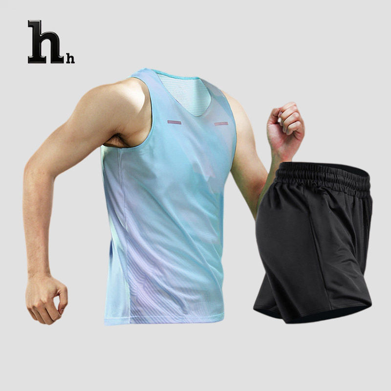 HH正品男夏马拉松跑步运动套装