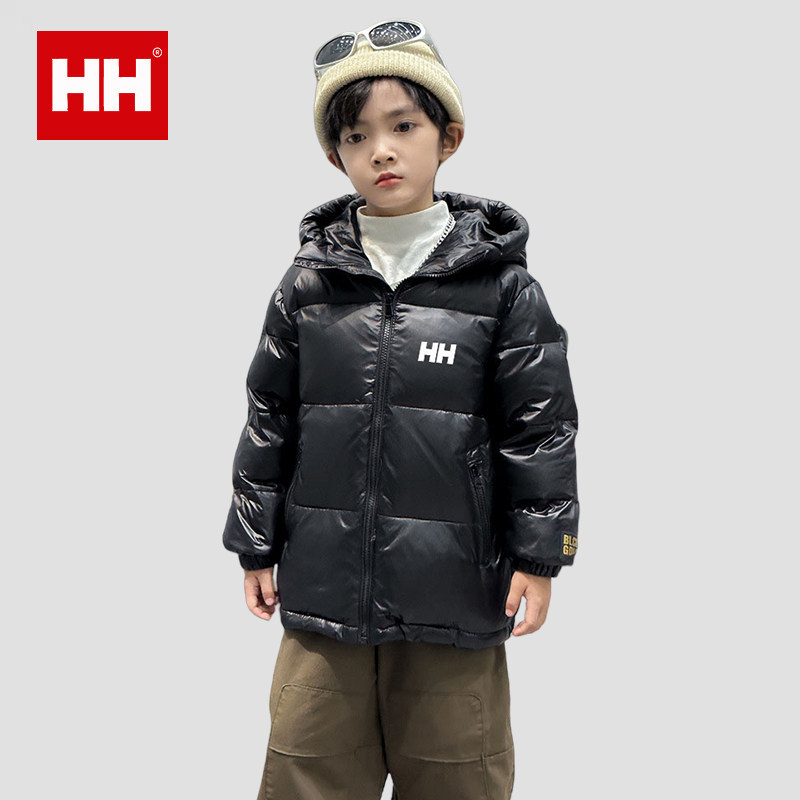 官方正品HH黑金儿童鹅绒服童装冬季男童女童加厚保暖中长款羽绒服