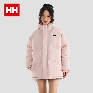 官方正品HH粉色棉衣棉服女款2025冬季宽松休闲保暖连帽小个子外套