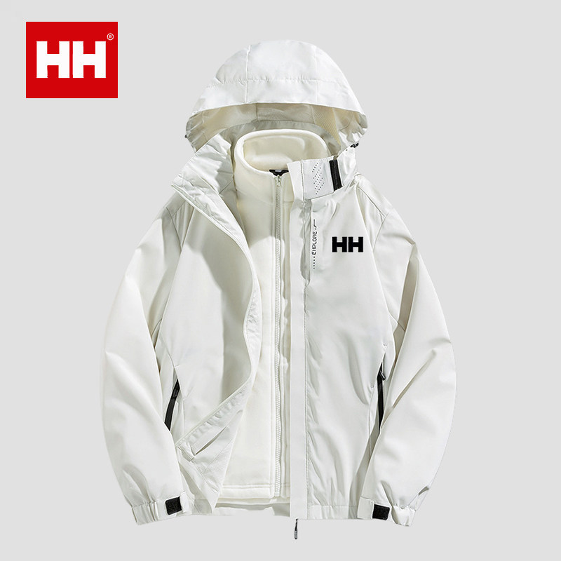 官方正品HH冲锋衣三合一男女款冬季加厚棉服可拆卸工装情侣外套潮