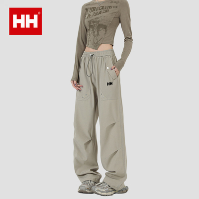 官方正品HH工装休闲裤女2025新款春秋宽松高腰显瘦运动伞兵冲锋裤