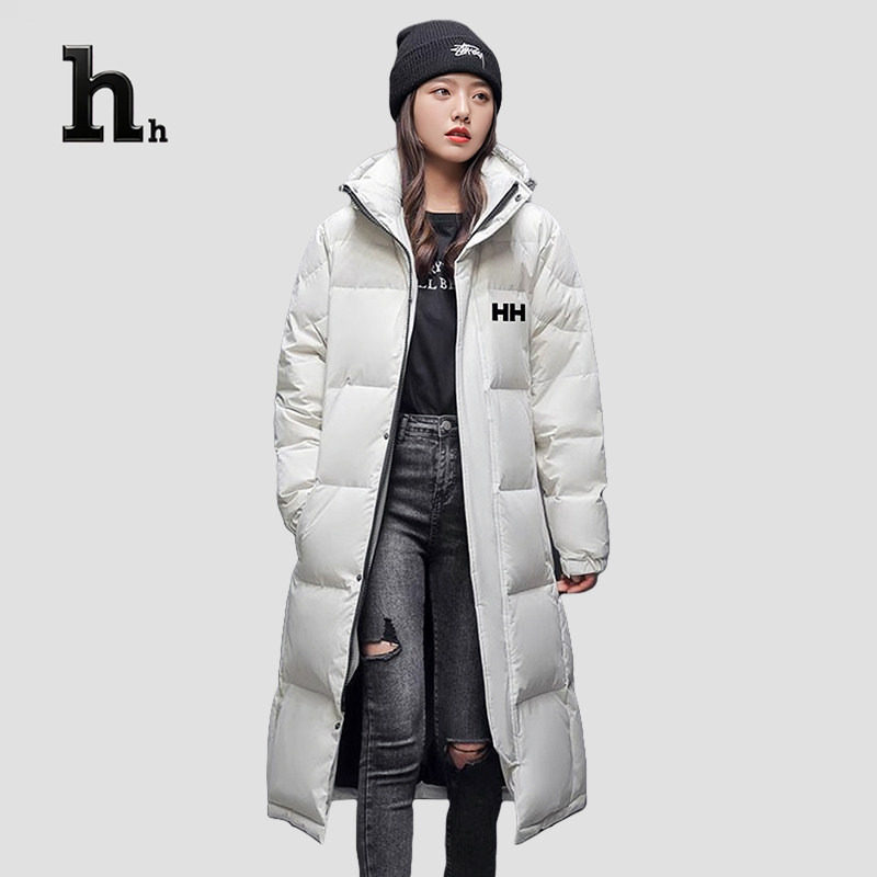 正品HH羽绒服男士中长款2024年冬季过膝加厚男女同款情侣外套
