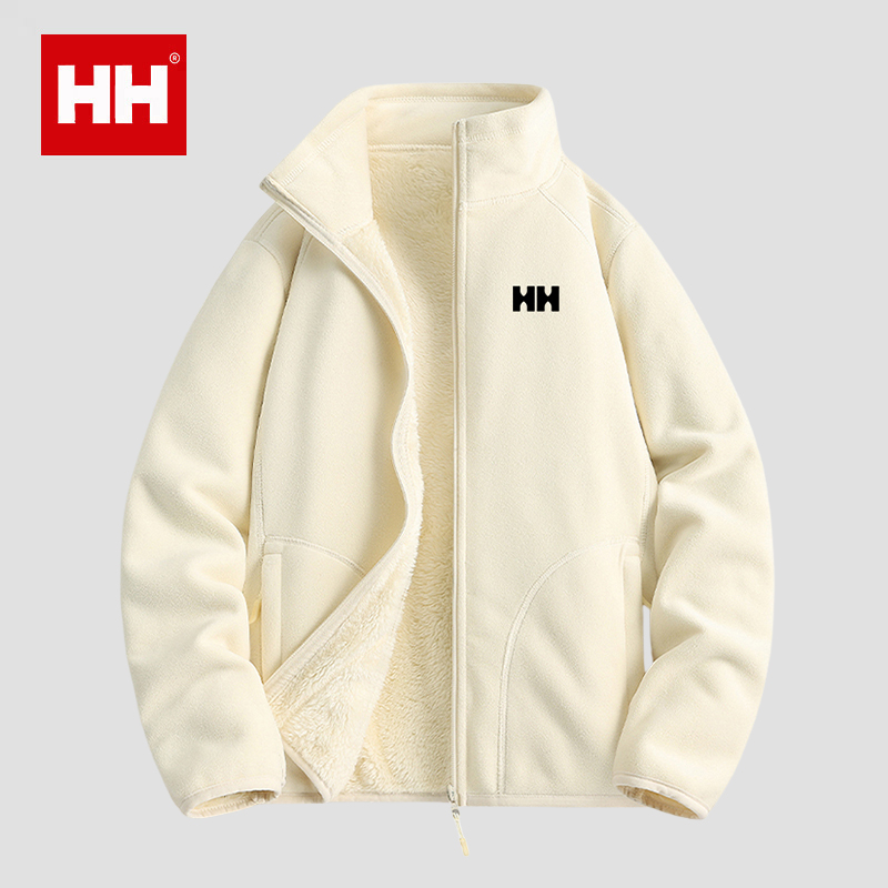 官方正品HH抓绒衣女款2025新款秋冬加绒加厚保暖立领户外运动外套