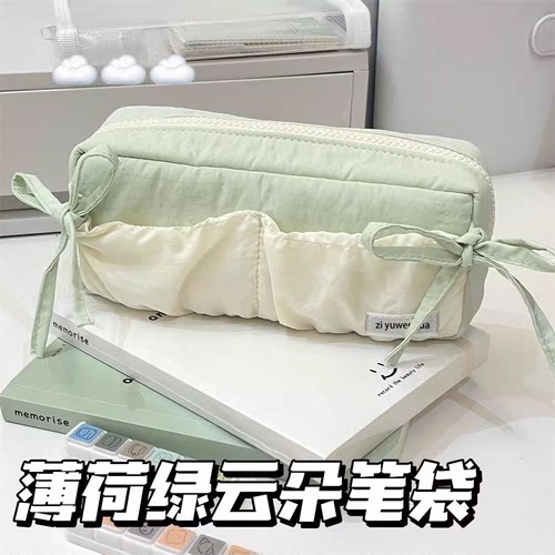 材质新升级！云朵蝴蝶结笔袋高颜值ins风女生2025新款文具盒女孩
