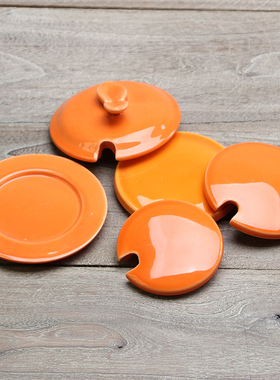 包邮创意马克杯盖 橙色桔色盖子 通用陶瓷杯子圆形茶杯盖水杯盖