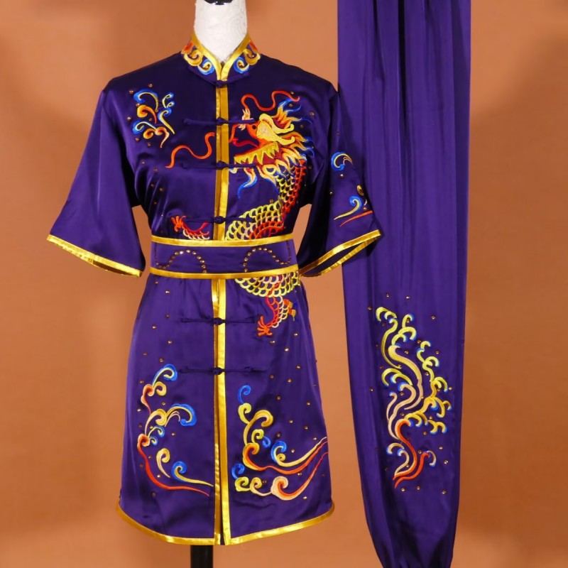 迎春刺绣武术服龙练功表演服演出比赛长拳南拳成人儿童体考彩服