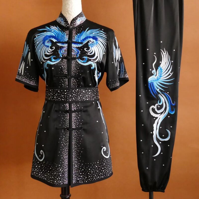 颐和迎春刺绣凤凰武术专业表演比赛服长拳南拳服青少年儿童演出服