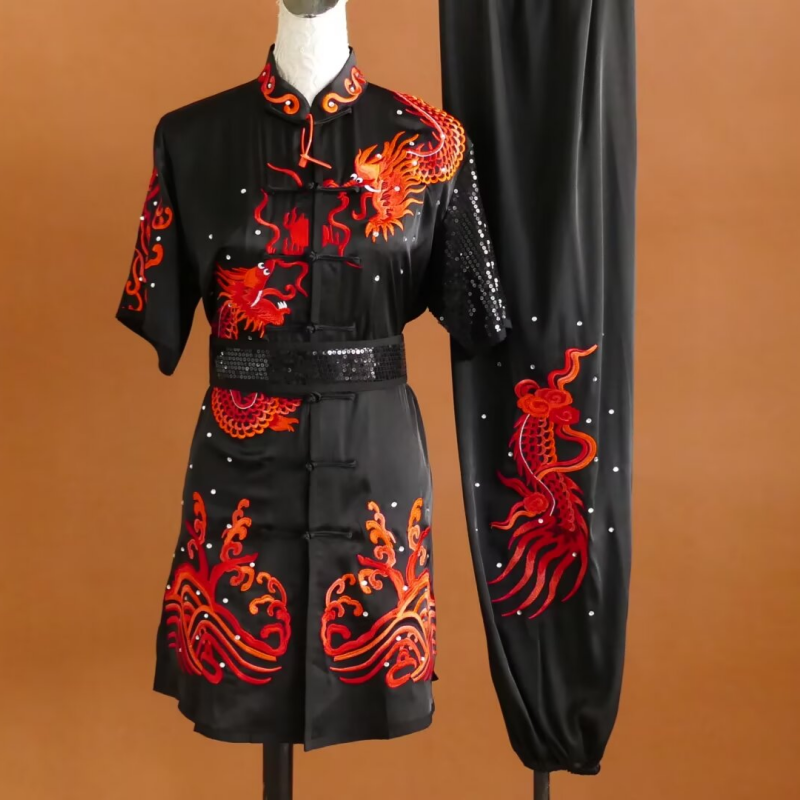迎春刺绣龙武术服长拳南拳服成人少年儿童专业比赛服表演出服男女