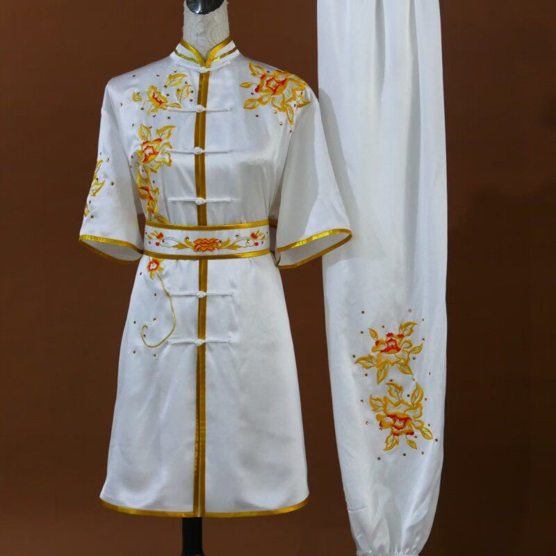 迎春绣花武术服长拳南拳服男女青少年儿童练功服团体表演比赛服