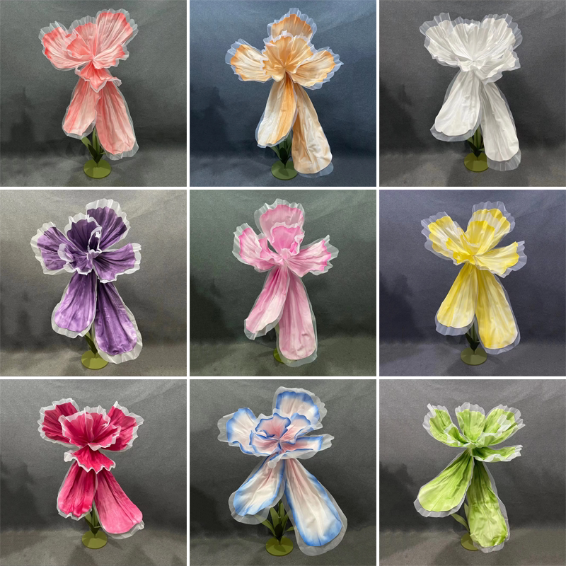 新款婚庆仿真泡沫纸花真丝网大型手工花婚礼背景装饰摄影舞台布置