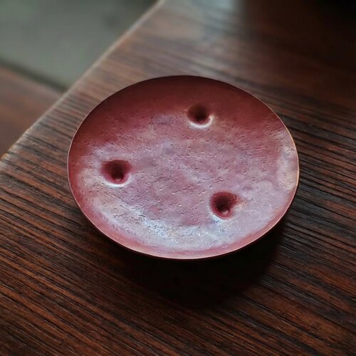 纯紫铜手工捶纹壶承复古壶托雅致杯垫果盘茶桌配件装饰摆件