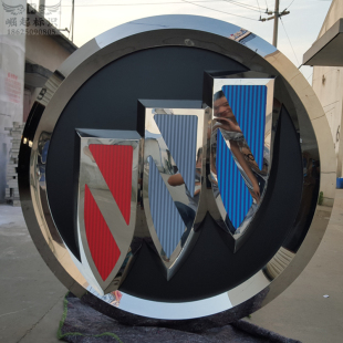 金属徽标别克不锈钢三维车标定做门头悬挂立体浮雕发光字灯箱标志