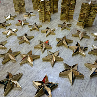 不锈钢五角星定做三维浮雕钛金徽章金属冲压牌匾门头挂牌立体标志