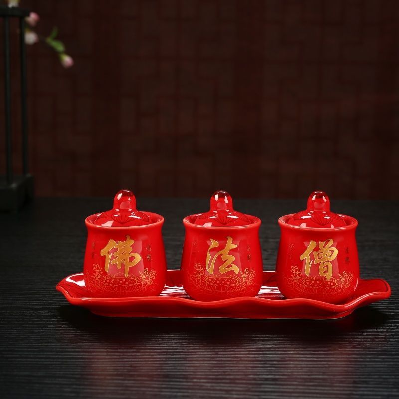 佛法僧陶瓷供佛水杯家用观音净水莲花供仙家茶杯财供水上供酒杯