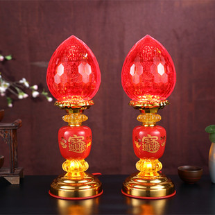 大号波灯电烛台灯供佛灯家用供奉插电led财神灯 仙家供蜡烛长明灯