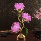 莲花灯佛供灯插电七彩led佛灯佛前供灯家用长明灯琉璃观音荷花灯